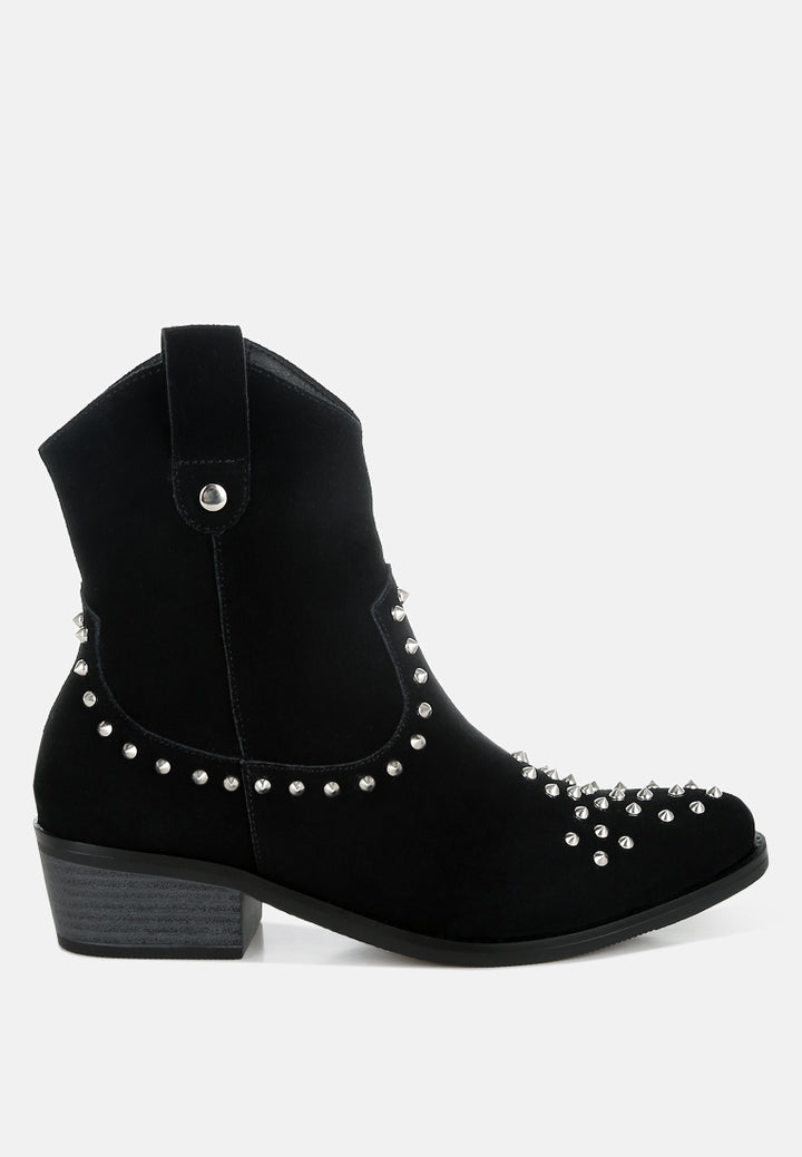 women embellished studs cowboy boots#color_black