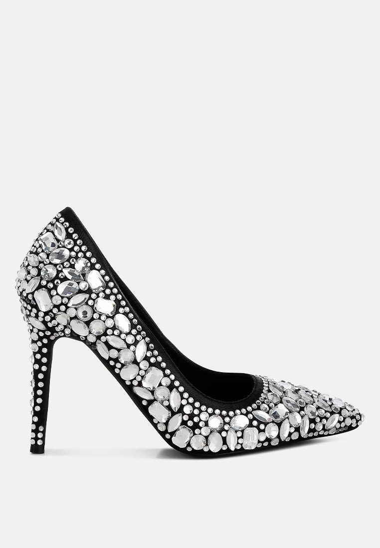 diamante & rhinestone embellishments pumps#colour_black