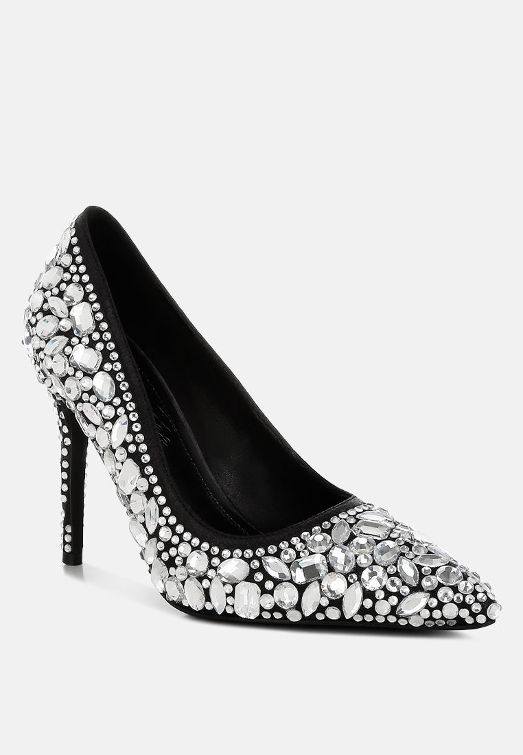 diamante & rhinestone embellishments pumps#colour_black