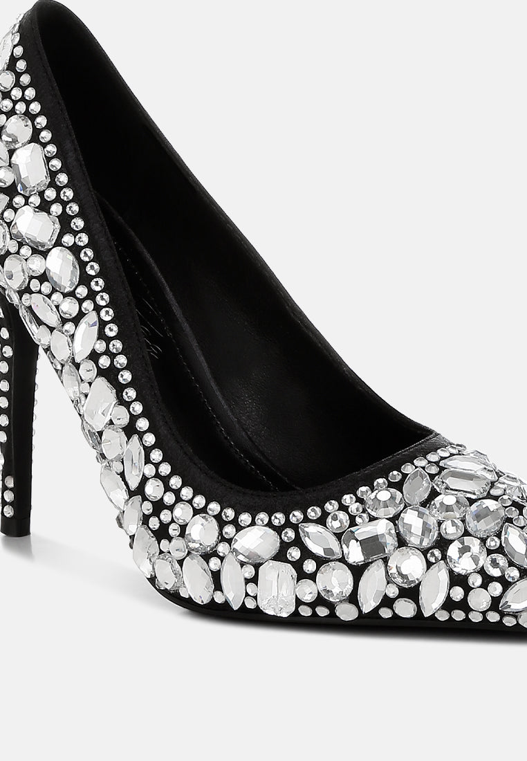 diamante & rhinestone embellishments pumps#colour_black