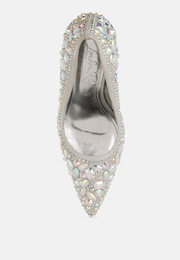 diamante & rhinestone embellishments pumps#colour_silver