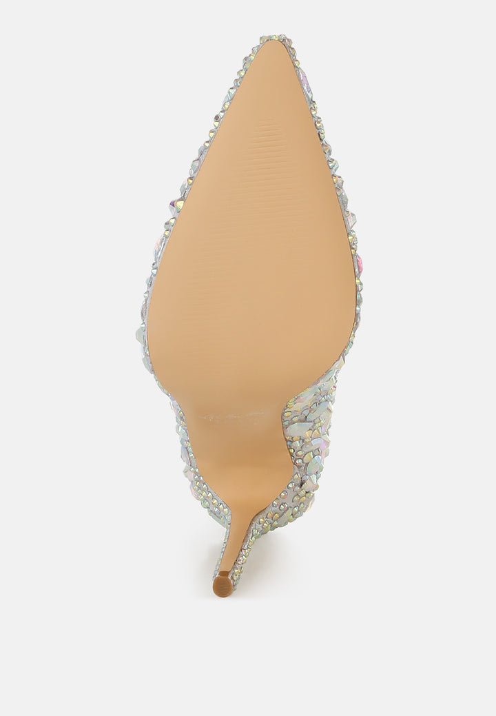 diamante & rhinestone embellishments pumps#colour_silver