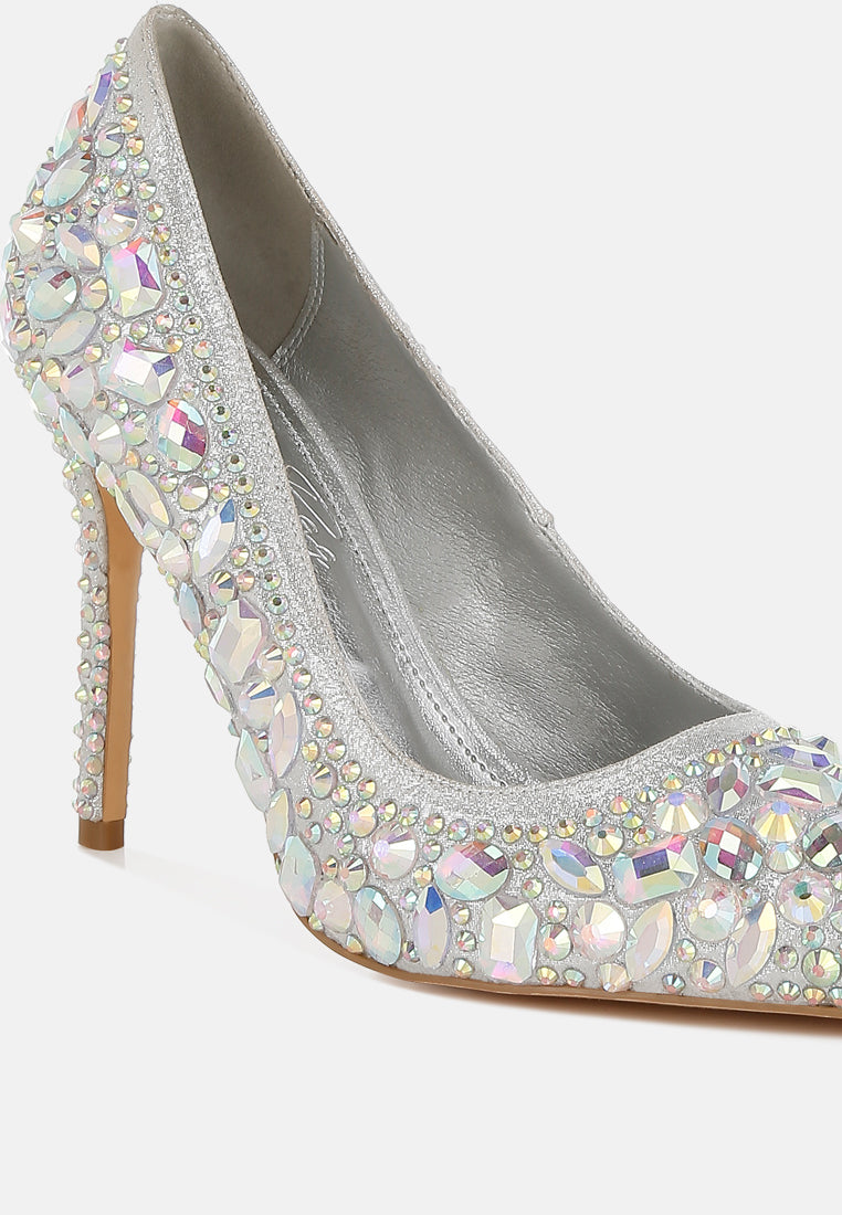 diamante & rhinestone embellishments pumps#colour_silver