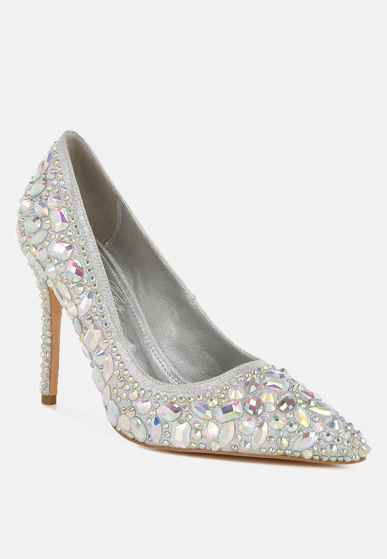diamante & rhinestone embellishments pumps#colour_silver