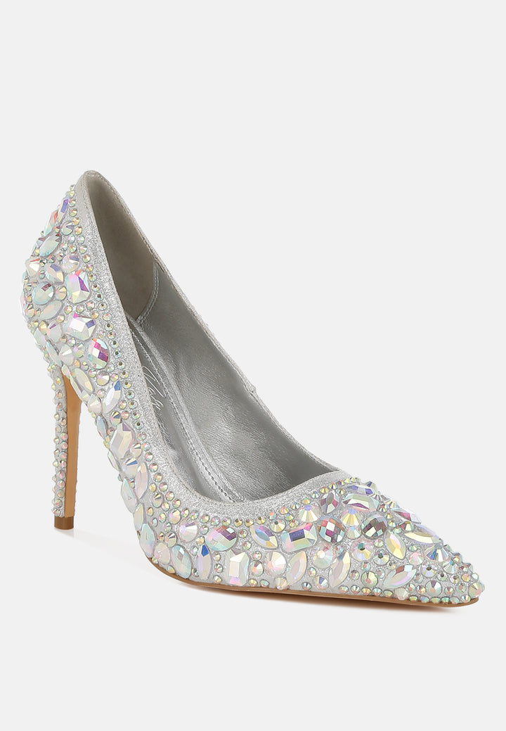 diamante & rhinestone embellishments pumps#colour_silver