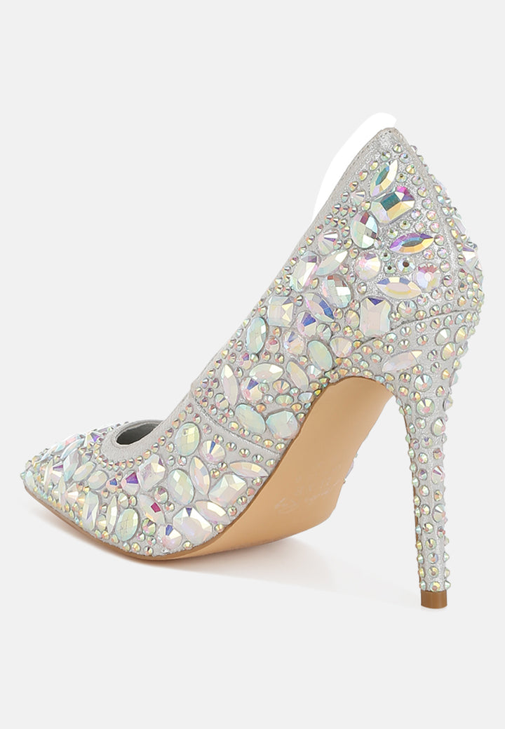 diamante & rhinestone embellishments pumps#colour_silver