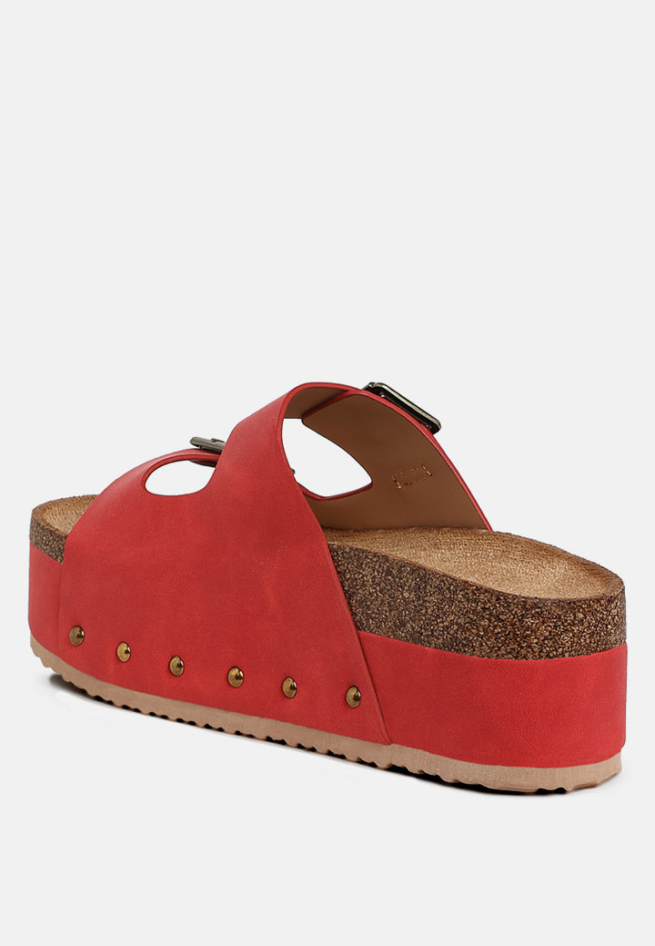 impala studded faux leather slip ons#color_red