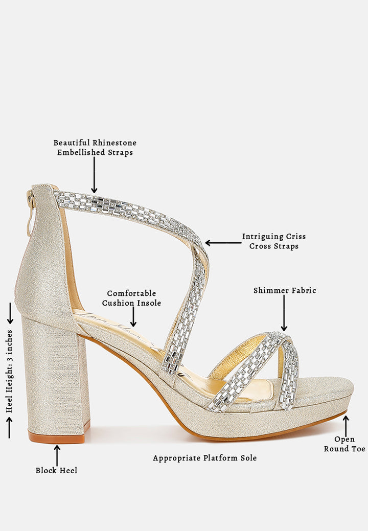 women rhinestones embellished strappy sandals#color_gold