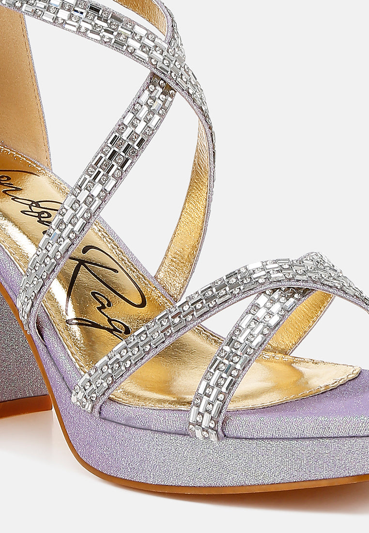 women rhinestones embellished strappy sandals#color_lilac