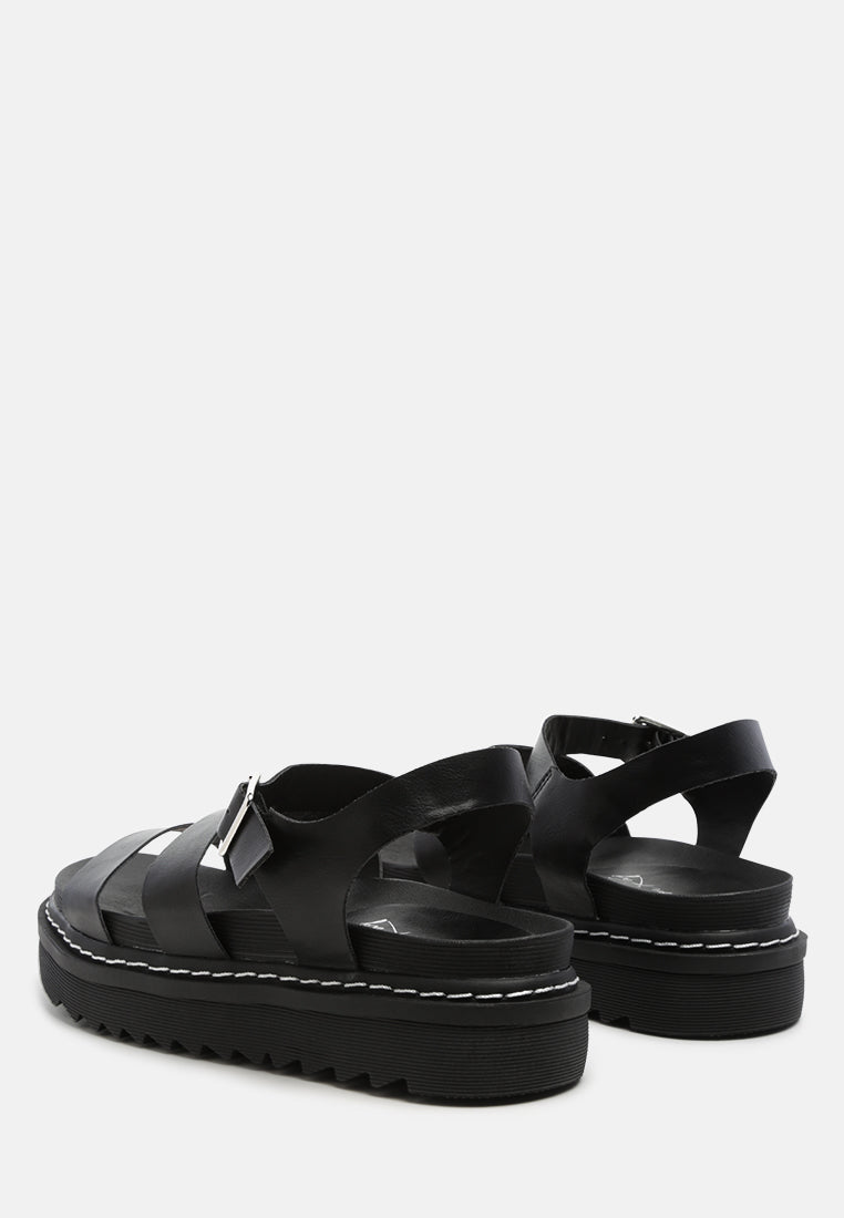 black jim dual strap platforms with buckle Closure#color_black
