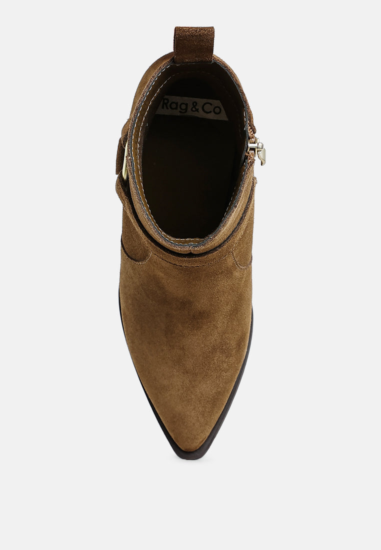 rag & co women harness detail ankle boots#color_taupe