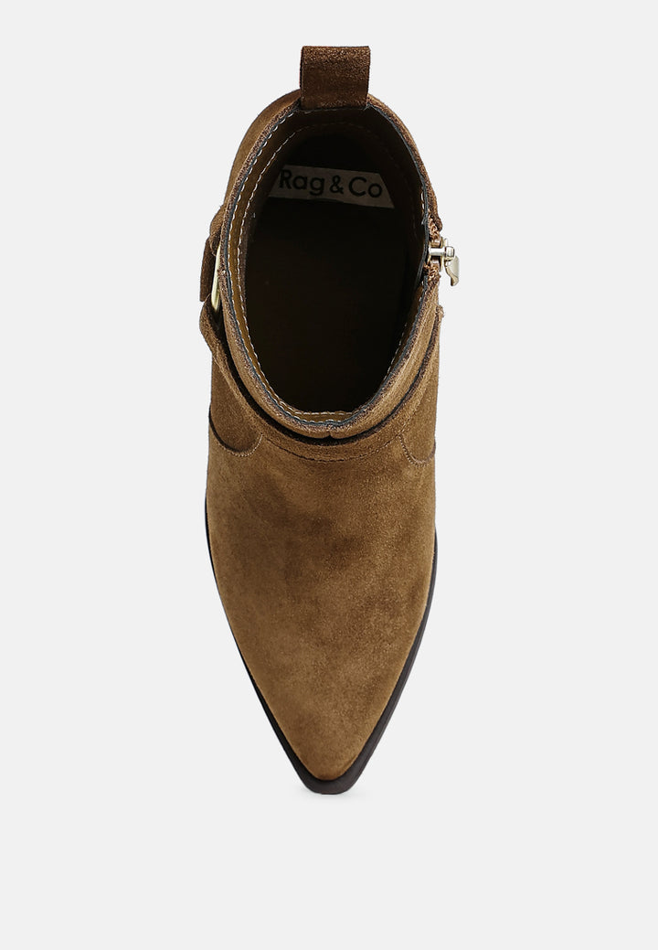 rag & co women harness detail ankle boots#color_taupe