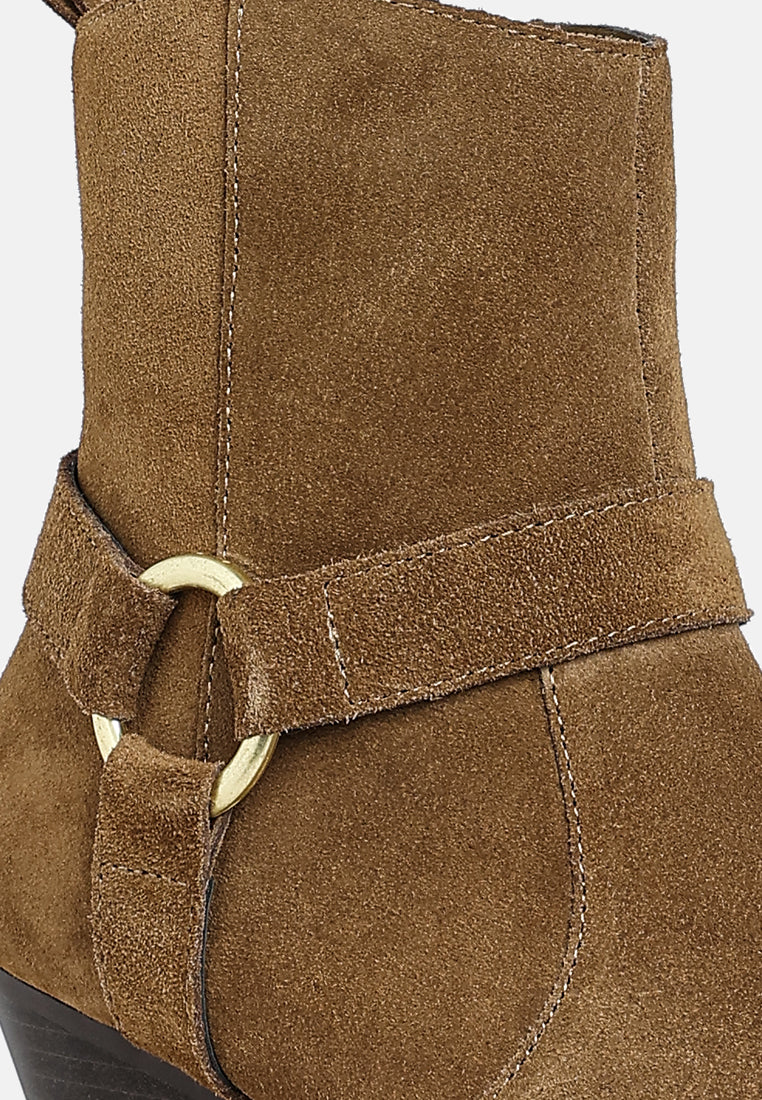 rag & co women harness detail ankle boots#color_taupe