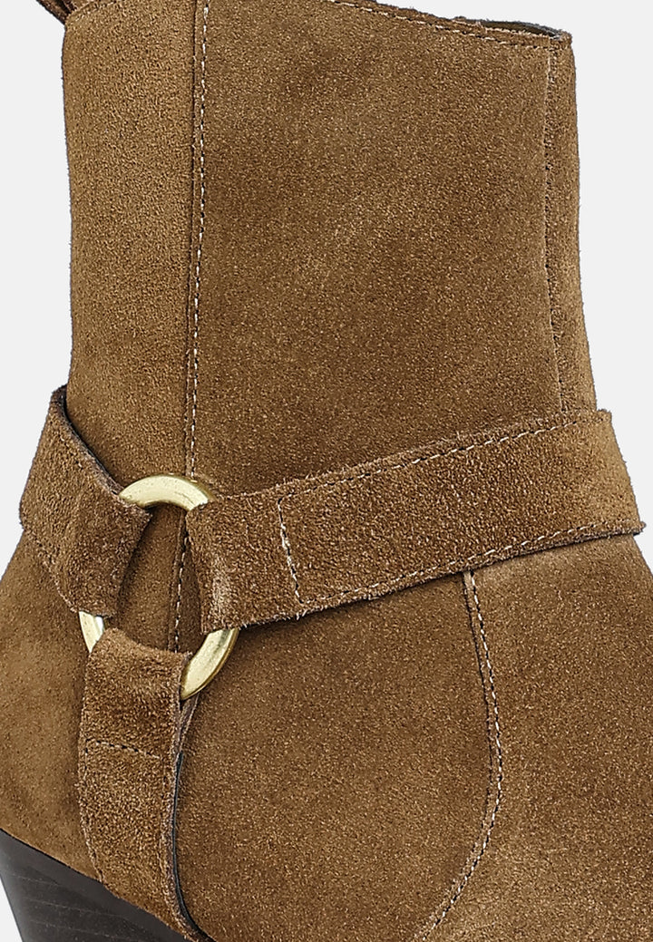 rag & co women harness detail ankle boots#color_taupe