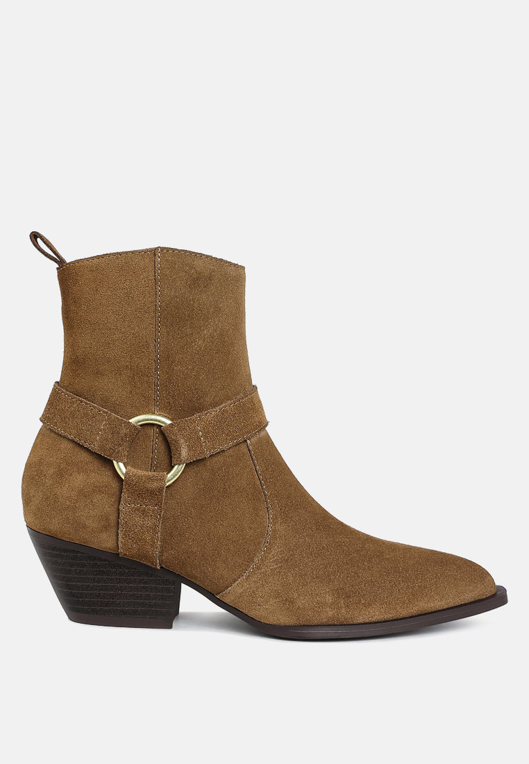 rag & co women harness detail ankle boots#color_taupe