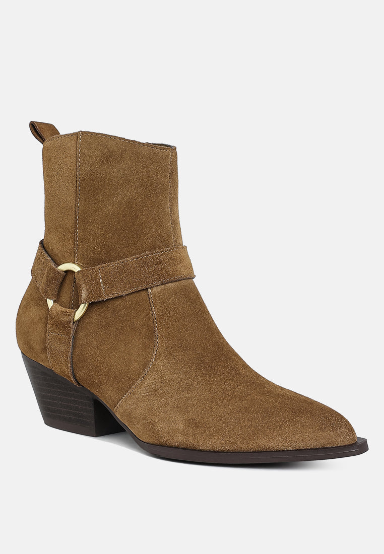 rag & co women harness detail ankle boots#color_taupe