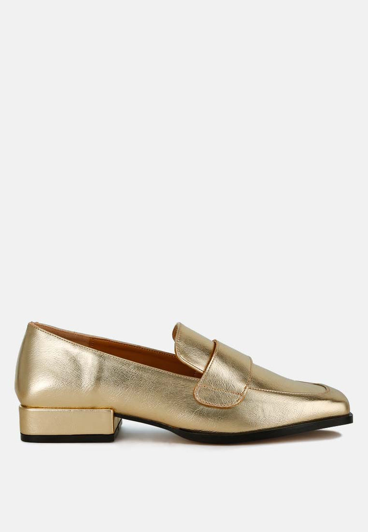 women metallic penny loafers#color_gold