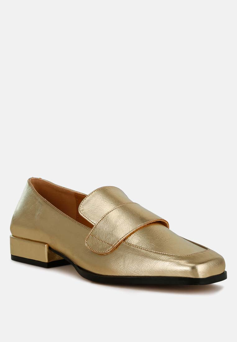women metallic penny loafers#color_gold