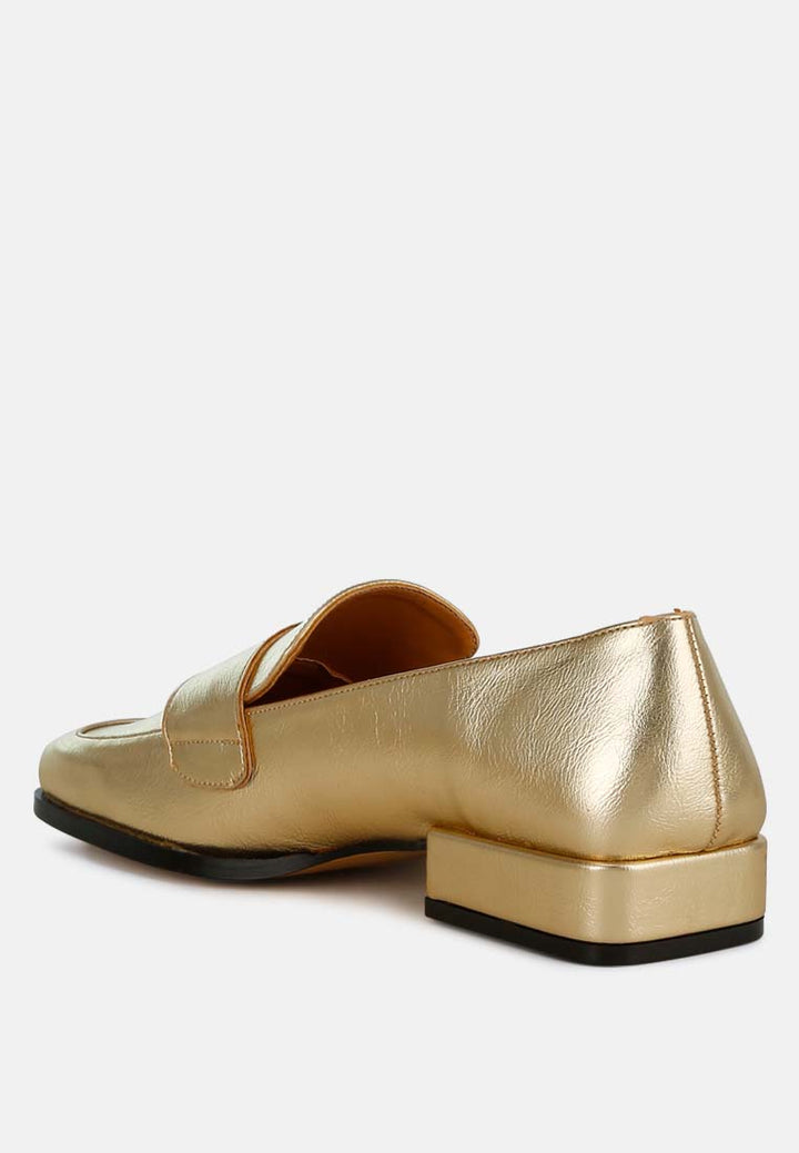 women metallic penny loafers#color_gold