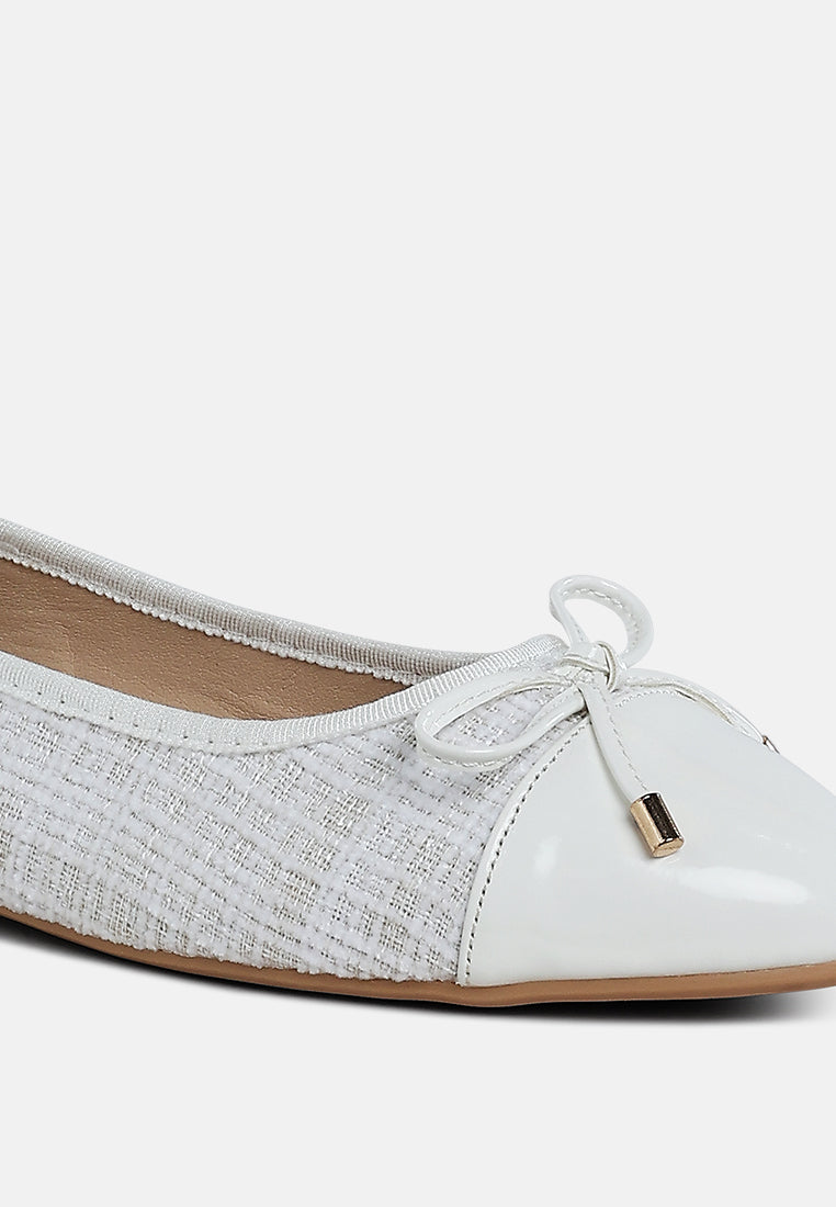 women plaid tweed ballet flats#color_white