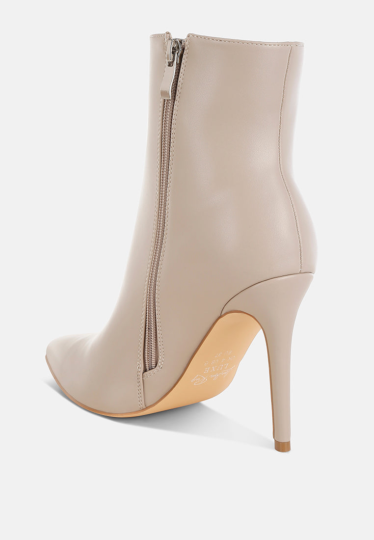 women rhinestones chain detail boots#color_beige