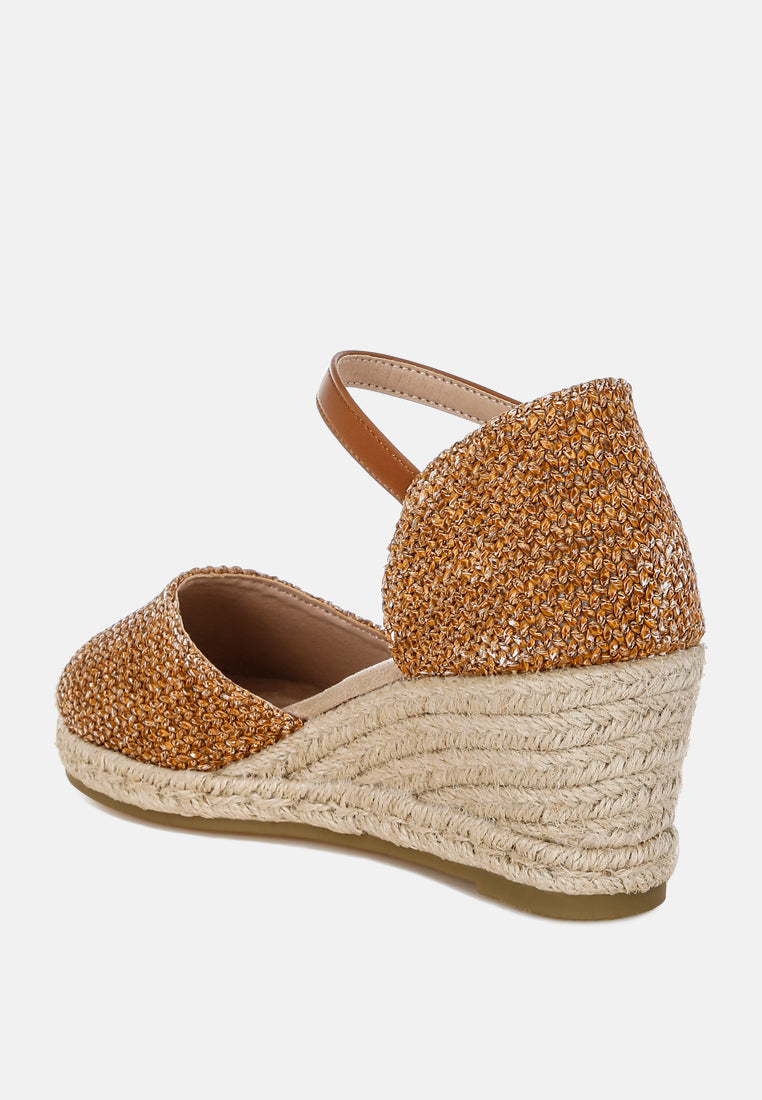 women raffia woven wedge sandals#color_tan