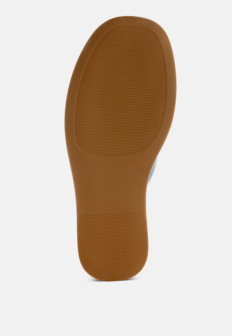 Women Denim Flatform Slip Ons