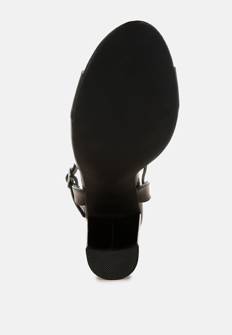 women tinted clear strap block heel sandals#color_black