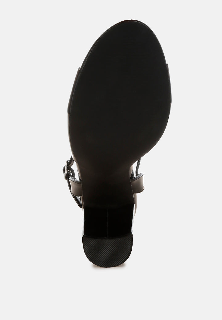 women tinted clear strap block heel sandals#color_black