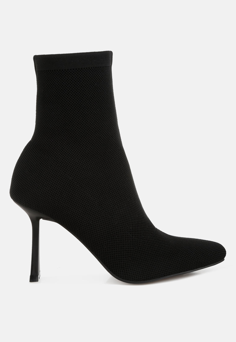women knitted sock boots#color_black