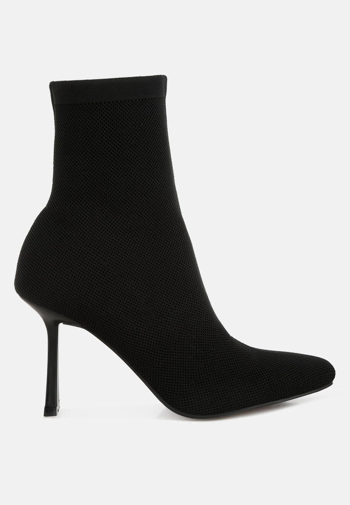 women knitted sock boots#color_black