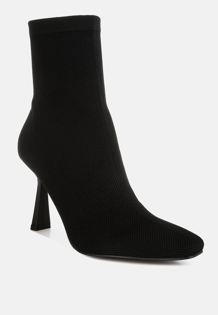 women knitted sock boots#color_black