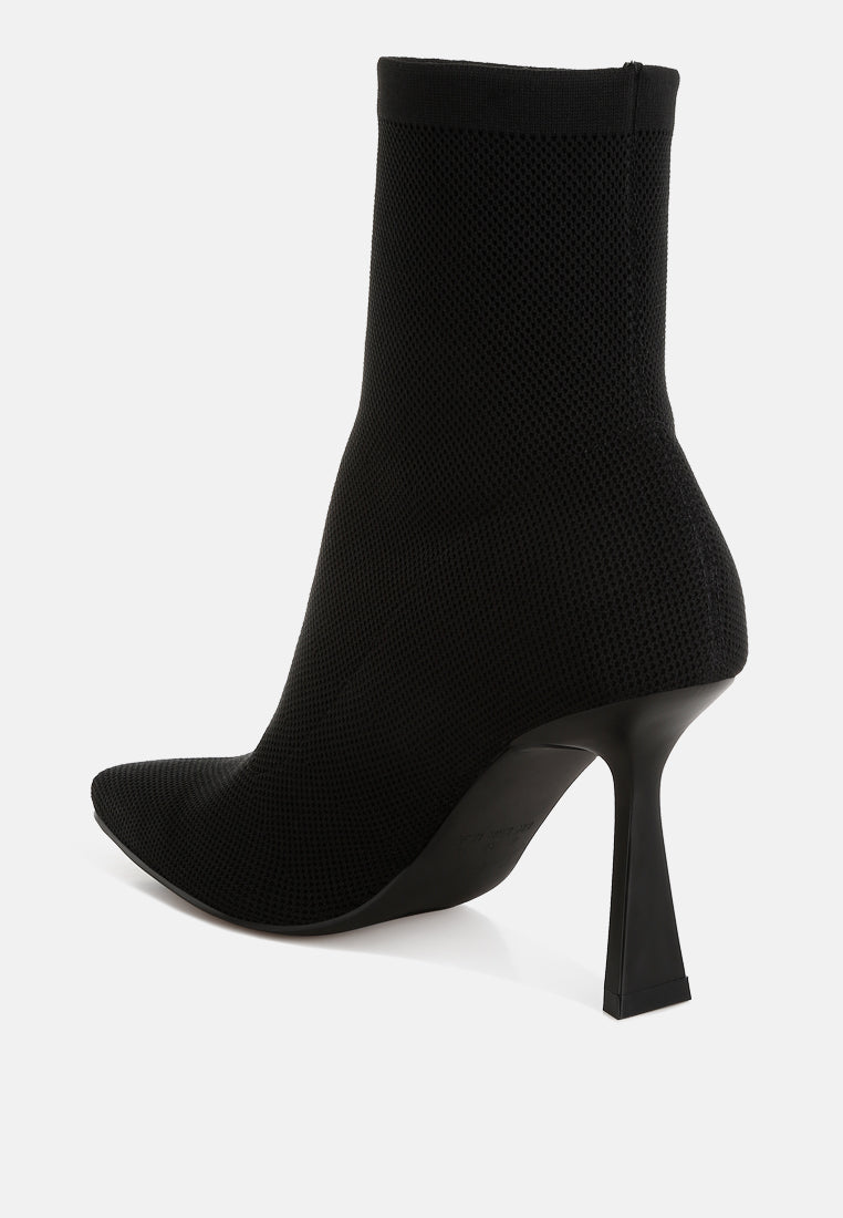 women knitted sock boots#color_black