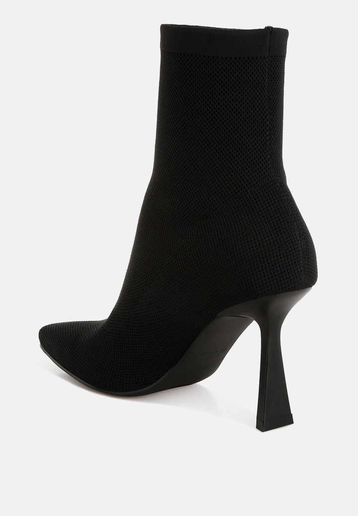 women knitted sock boots#color_black