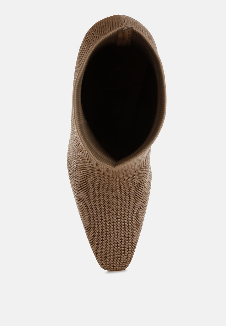 women knitted sock boots#color_taupe