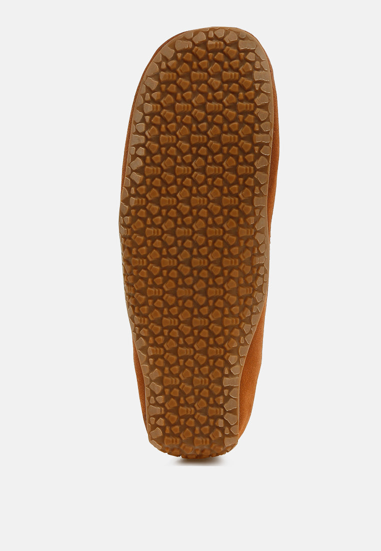 women suede round toe tassel loafers#color_tan