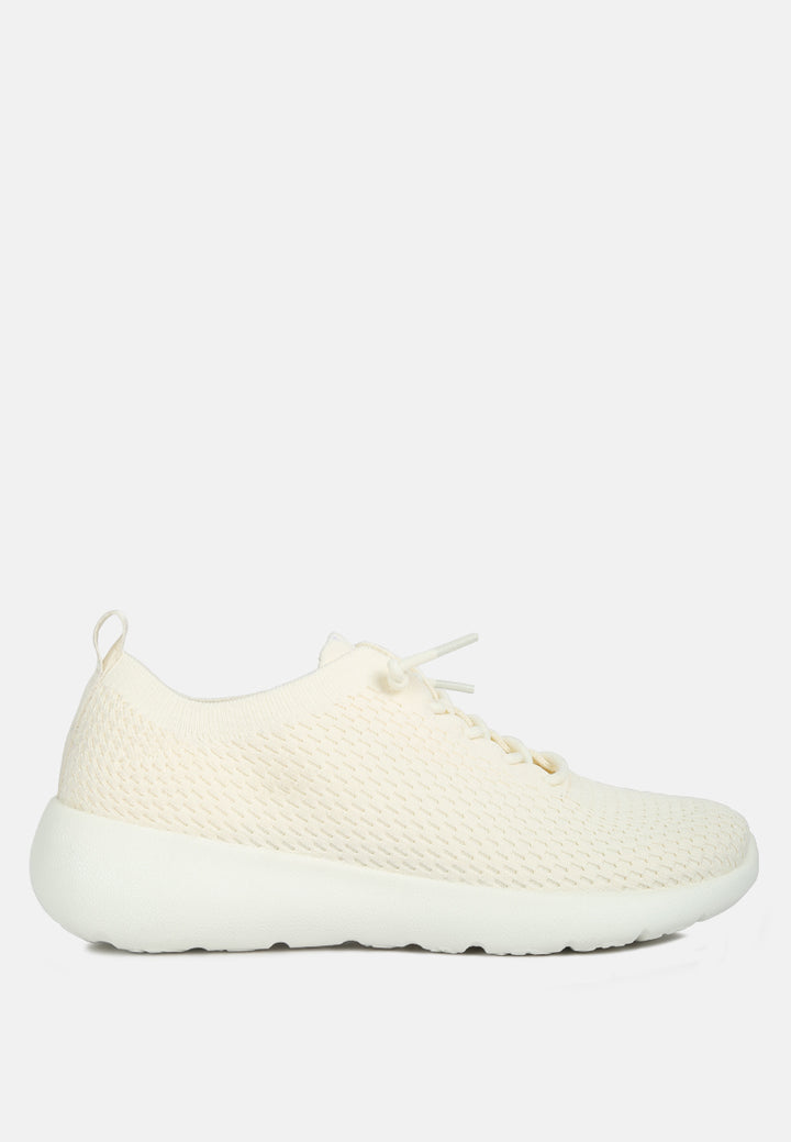 men's knitted lace up sneakers#color_beige