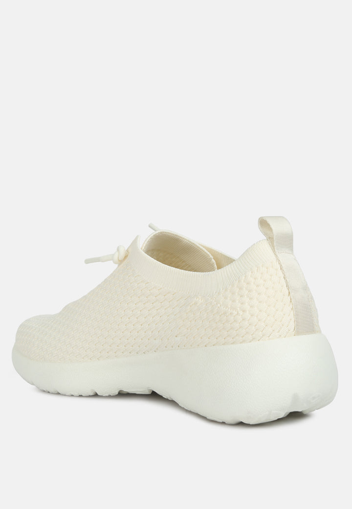 men's knitted lace up sneakers#color_beige