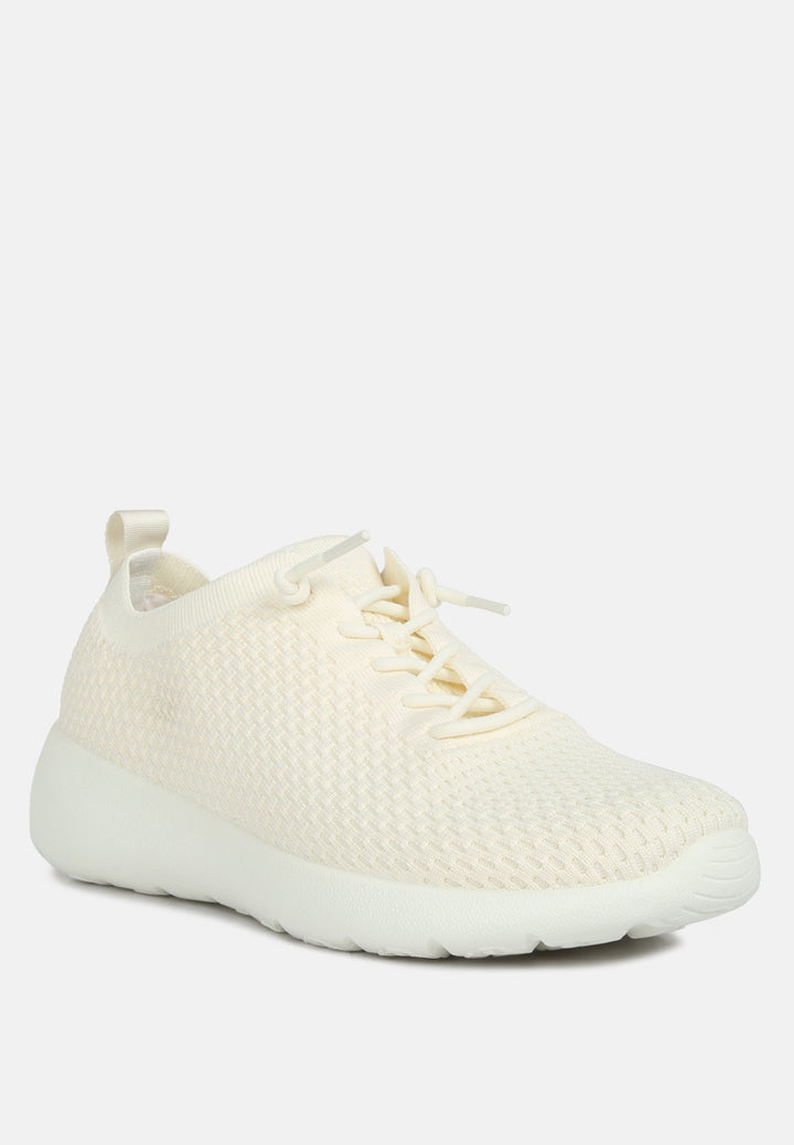 men's knitted lace up sneakers#color_beige