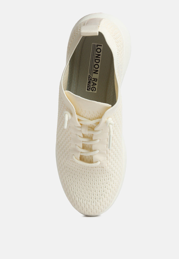 men's knitted lace up sneakers#color_beige