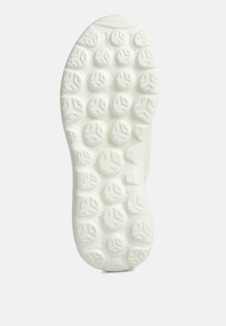 men's knitted lace up sneakers#color_beige