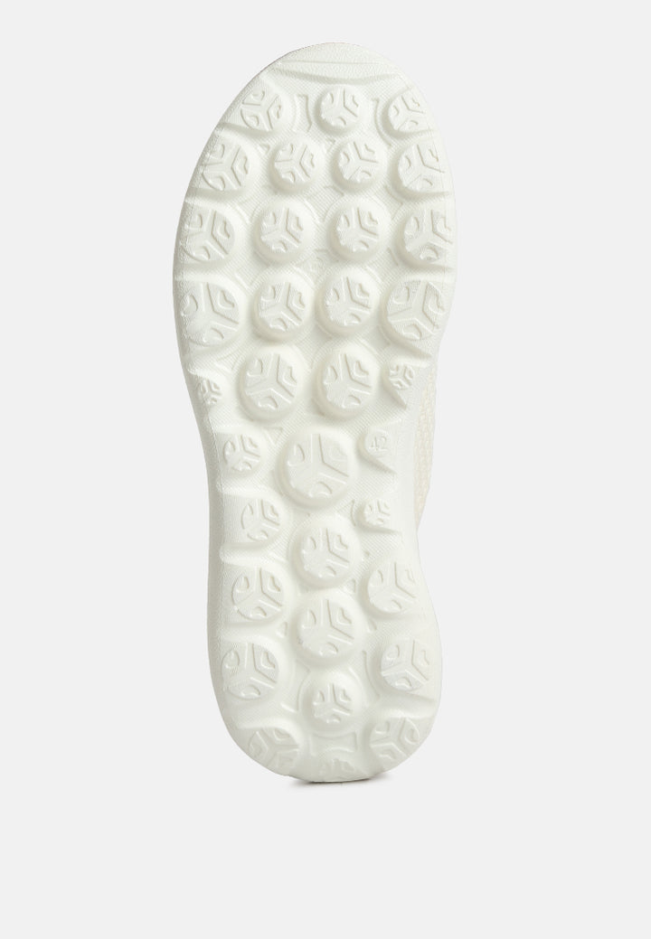 men's knitted lace up sneakers#color_beige