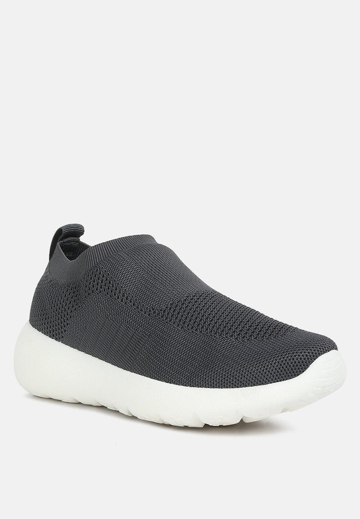 men's knitted slip on sneakers#color_grey