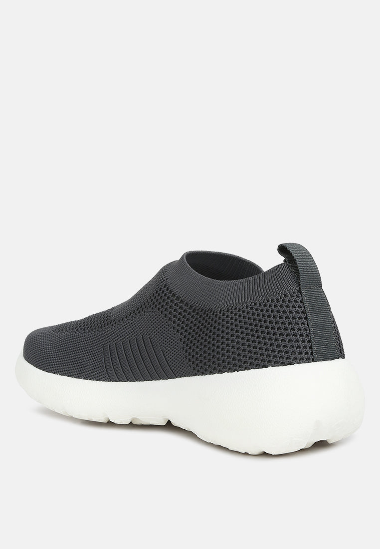 men's knitted slip on sneakers#color_grey