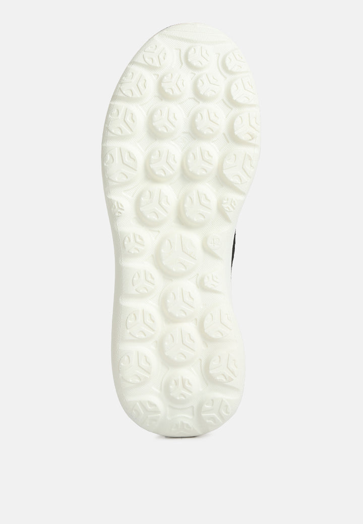 men's knitted lace up sneakers#color_black