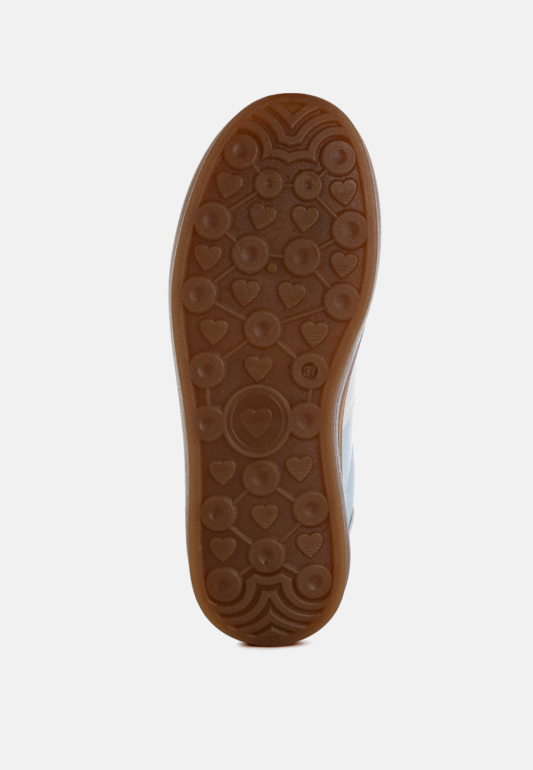 women classic faux leather lace-up sneakers#color_blue