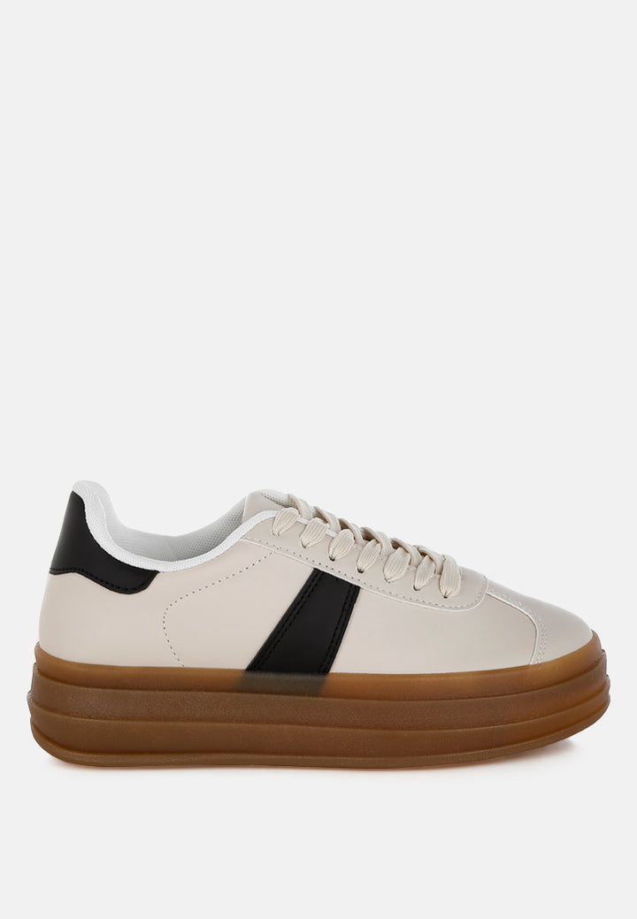 women classic faux leather lace-up sneakers#color_off-white