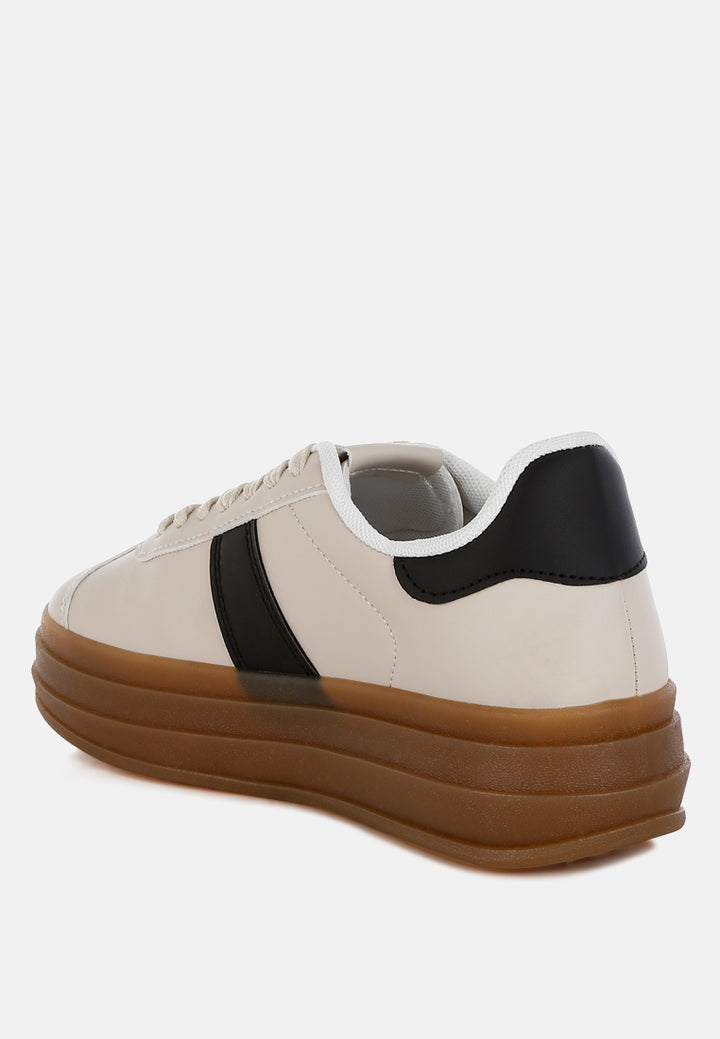 women classic faux leather lace-up sneakers#color_off-white