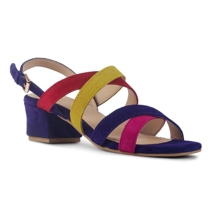 women mon lapin red high heeled block leather sandal#color_multi-blue