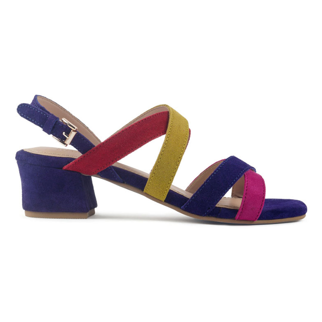 women mon lapin red high heeled block leather sandal#color_multi-blue